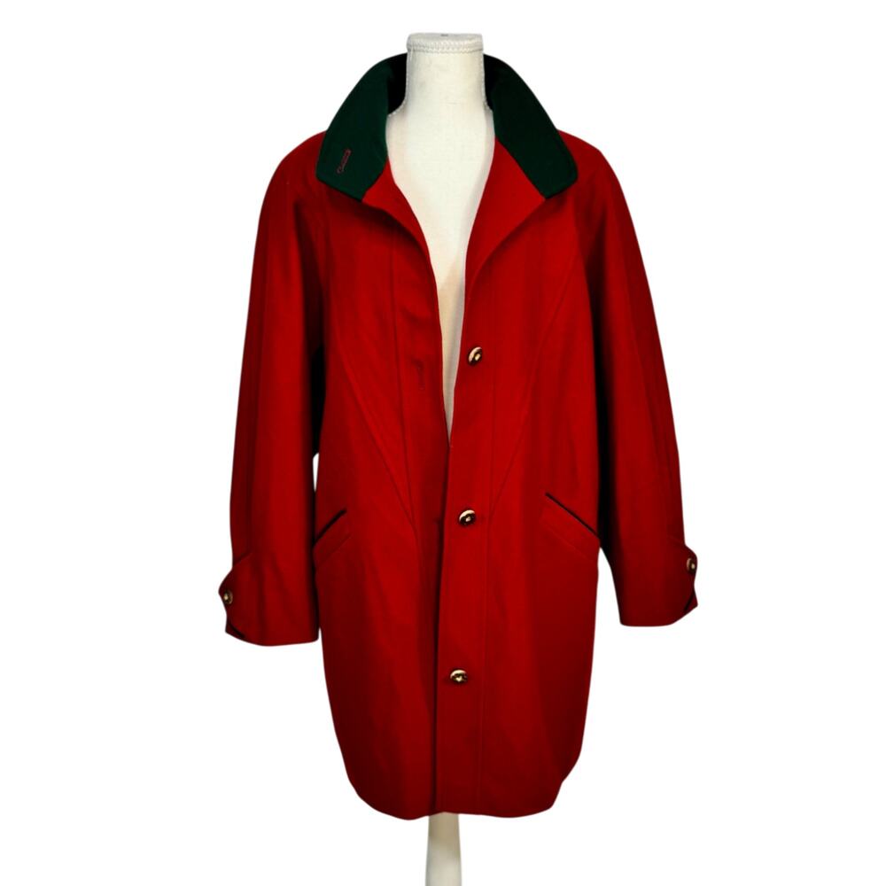 Original VTG Keil Loden München Red Virgin Wool Coat 38 Alpine Bavarian German - Picture 11 of 16